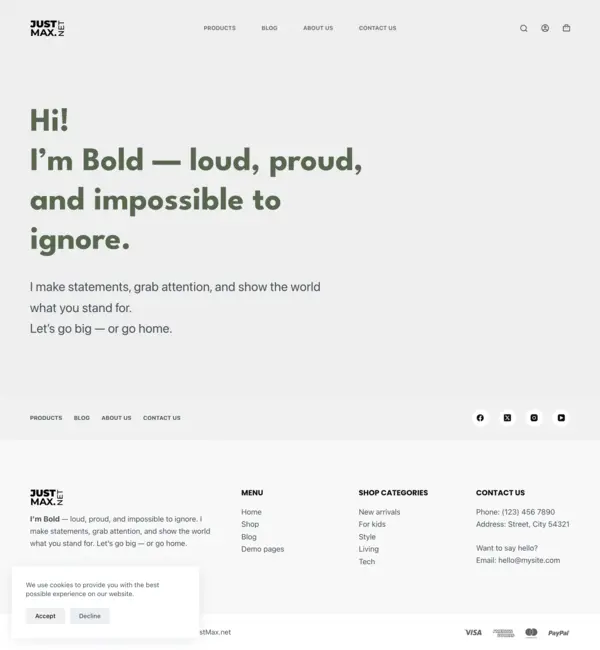 Bold design - Desktop
