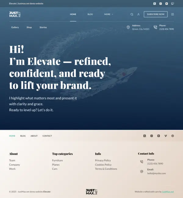 Elevate design - Desktop