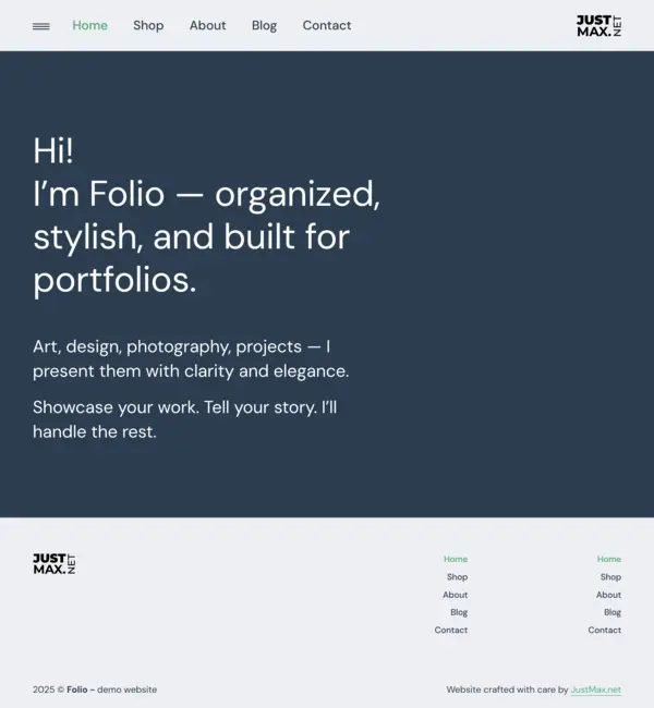 Folio design - Desktop