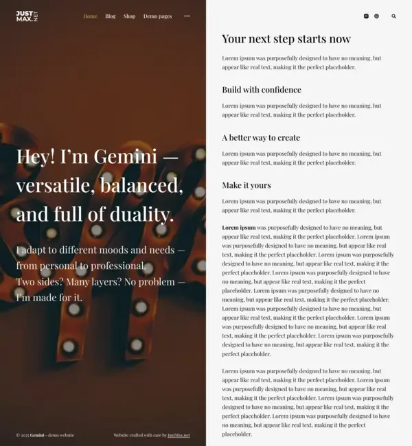 Gemini design - Desktop