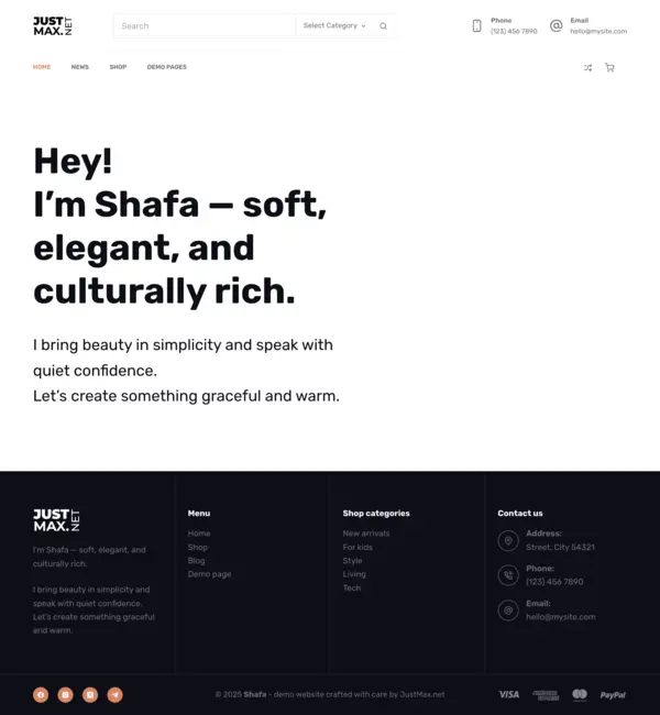 Shafa design - Desktop