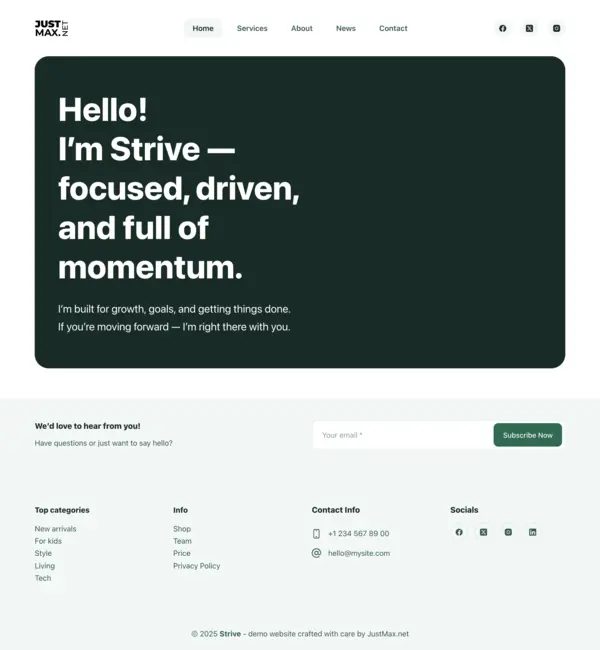 Strive design - Desktop